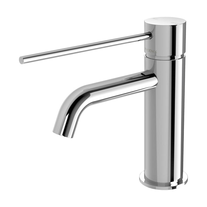 Phoenix Vivid Slimline Basin Mixer Curved Outlet with Extended Lever - Ideal Bathroom Centre114-7701-00Chrome