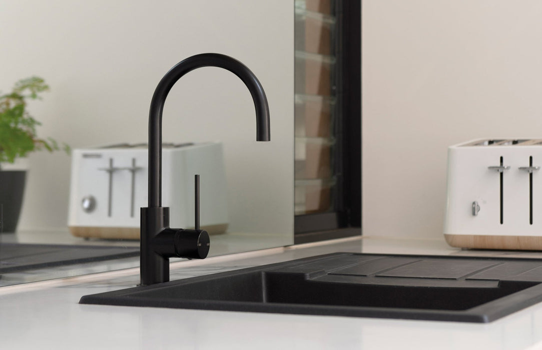 Phoenix Vivid Slimline Sink Mixer 160mm Gooseneck - Ideal Bathroom CentreVS735-31Brushed Carbon