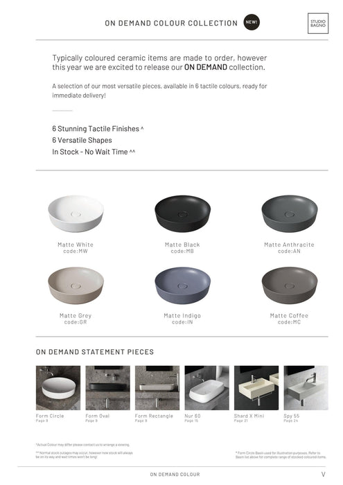 Studio Bagno Form Oval 650mm Basin - Ideal Bathroom CentreFRM65/MWMatte White