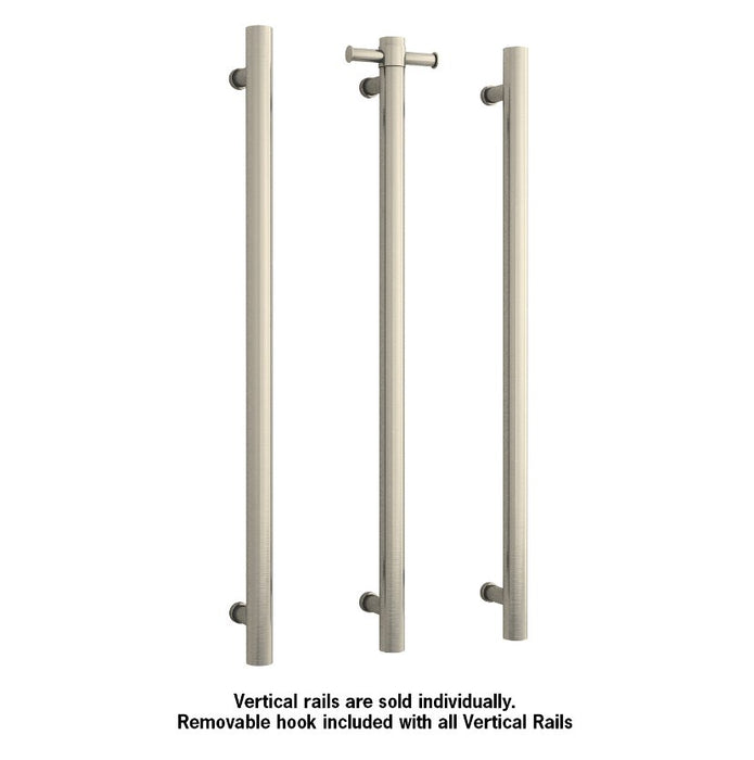 Thermogroup Round Vertical Single Heated Towel Rail - Ideal Bathroom CentreVS900HBNBrushed Nickel