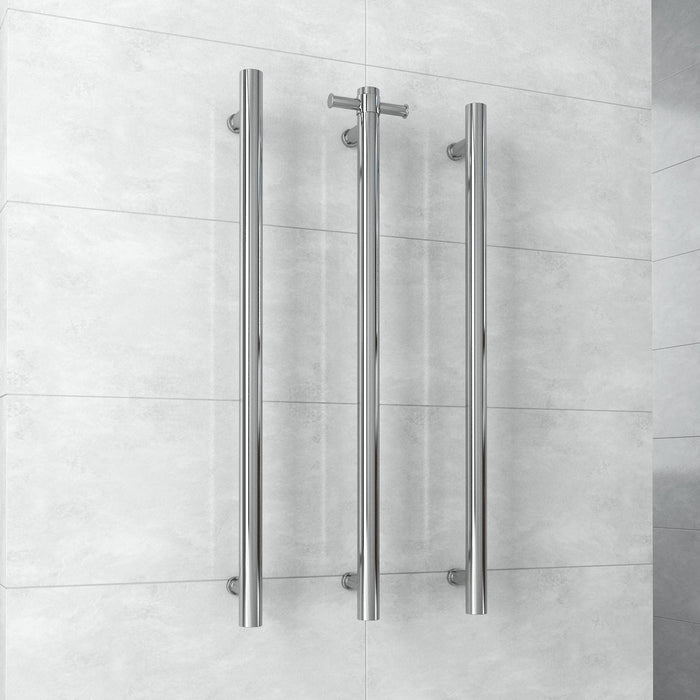 Thermogroup Round Vertical Single Heated Towel Rail - Ideal Bathroom CentreVS900HChrome