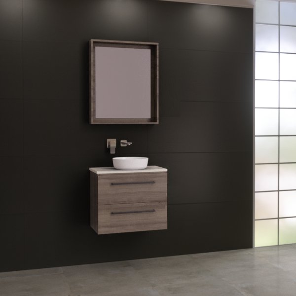Timberline Billie 600mm Vanity - Ideal Bathroom CentreBI60MWWall HungSilk SurfaceAbove Counter Top