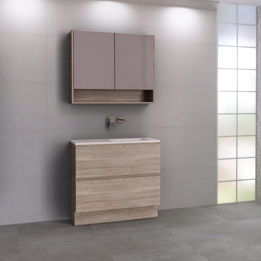 Timberline Billie 900mm Vanity - Ideal Bathroom CentreBI90MF-UFreestanding On KickboardSilk SurfaceUnder Counter Top