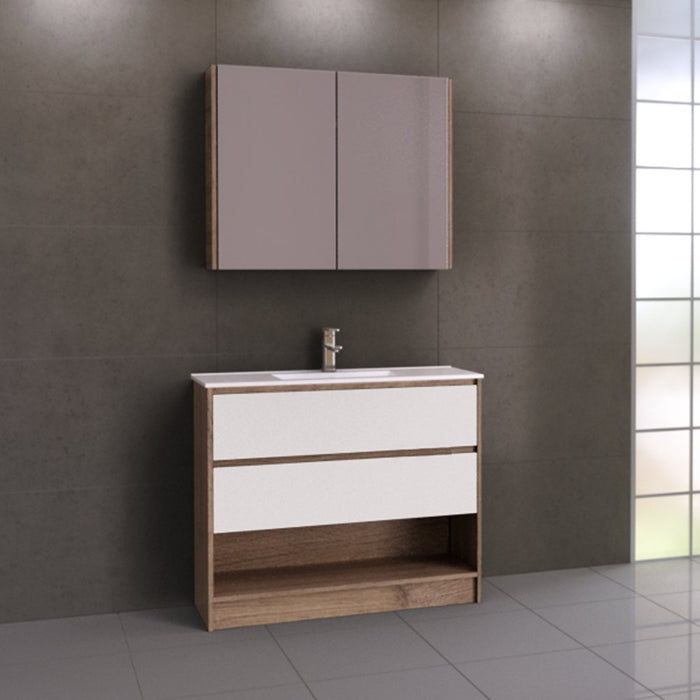 Timberline Karlie 1000mm Vanity - Ideal Bathroom CentreKA10UFFreestanding On KickboardUrban Ceramic Top