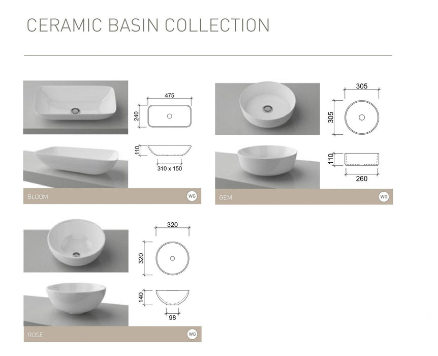 Timberline Karlie 600mm Vanity - Ideal Bathroom CentreKA60UFFreestanding On KickboardUrban Ceramic Top