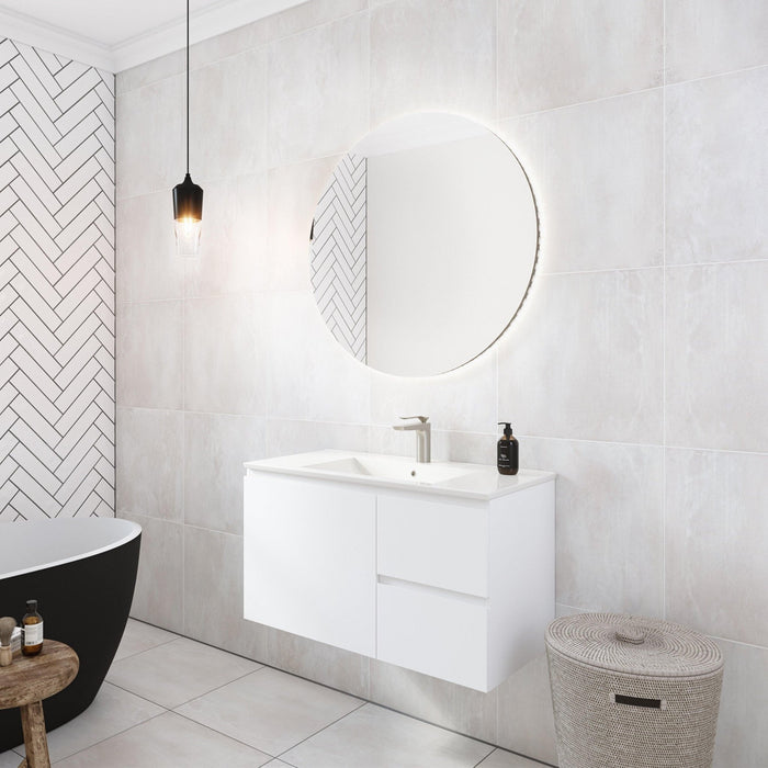 Timberline Nevada 900mm Vanity - Ideal Bathroom CentreN90AWWall HungAlpha Ceramic Top