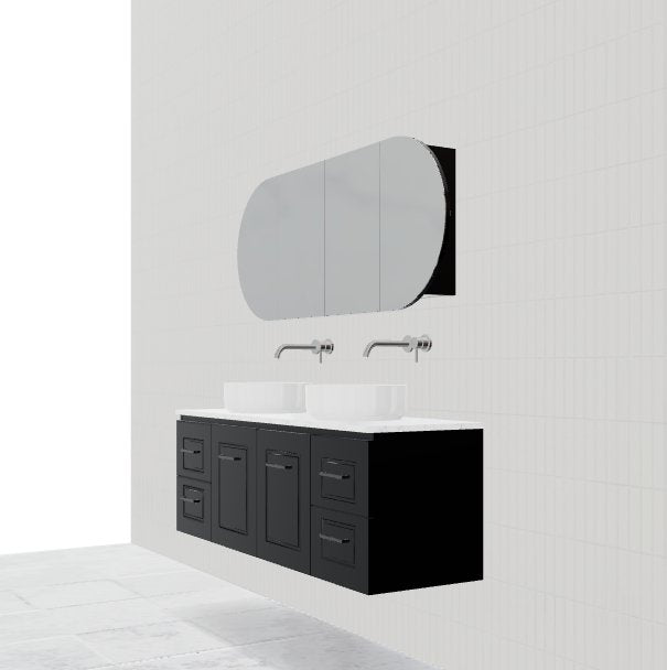 Timberline Nevada Classic 1500mm Vanity Double Bowl - Ideal Bathroom CentreNC152AWWall HungAlpha Ceramic Top
