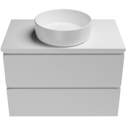 Timberline Nevada Plus 600mm Wall Hung Vanity,Satin White Finish,20mm Pure White Stone Top - Ideal Bathroom CentreNEVP-V-600-C-SSA-W (ideal9695)