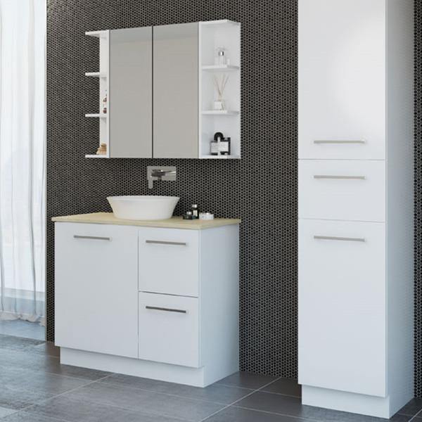 Timberline Nevada Plus 750mm Freestanding Vanity with Silk Surface Top & White Gloss Ceramic - Ideal Bathroom CentreNP75MF