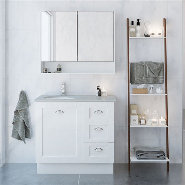 Timberline Victoria 900mm Freestanding Vanity with Stone Top - Ideal Bathroom CentreV90SF-U
