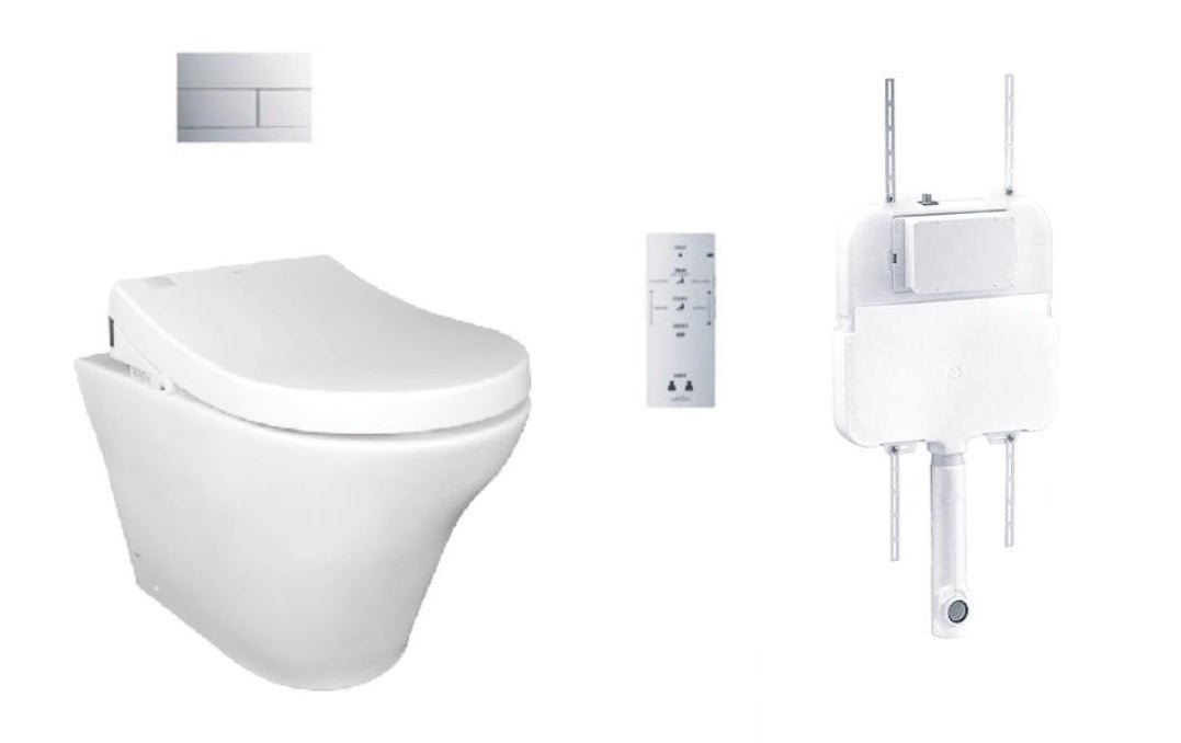 TOTO MH Wall Face Toilet With TCF4732AT D Shape Remote Control - Ideal Bathroom CentreCW163EA1_TCF4732AT